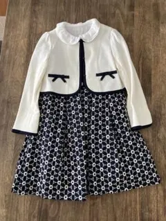 【卒園式入学式用】フォーマルドレス 白とネイビー 120cm