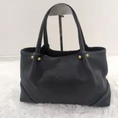 【美品】Kitamura レザー　トートバッグ　ハンドバッグ ネイビー