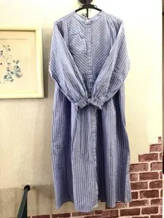 ❣️お値下げしました(sm2rhythm)青と白のストライプ 長袖シャツワンピース