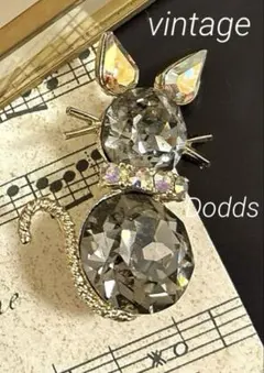 アメリカ製 DODDS ヴィンテージブローチ CATモチーフ
