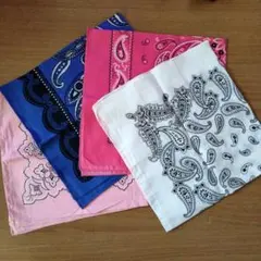 ペイズリー柄バンダナセット 4枚