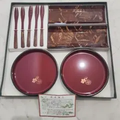 【新品・未使用】桜皮細工 菓子器 セット 秋田　アンティーク　樺細工
