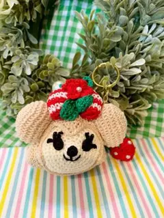 ♡ハンドメイド♡レース編み♡クマちゃん&苺♡あみぐるみ/がま口:*ミニサイズ♡