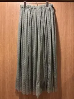 earth music&ecology カーキ ドット柄 ロングスカート