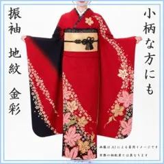501z27〇山本寛斎 色無地振袖 赤 身幅広め 重ね衿付〇美品 成人式 結婚