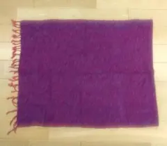 フリンジ付きストール パープル