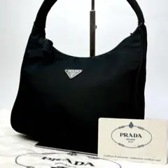 ◆極美品◆PRADA アクセサリーポーチ 三角ロゴ テスートナイロン ブラック