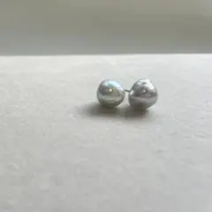 あこや真珠 バロックパール ピアス ナチュラルカラー9~10㎜