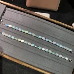天然オパールブレスレット 5×7mm S925シルバー ローズゴールドカラー 