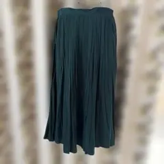 KOE ダークグリーン プリーツスカート ひざ丈
