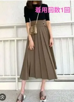 SNIDEL プリーツドッキングニットワンピース