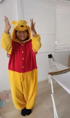 美品　プーさん　コスプレ　着ぐるみ　⭐︎希少⭐︎  ディズニー プーさんフリース【150】着ぐるみ ディズニー コスプレ つなぎ
