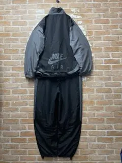 00s NIKE ナイキ　ナイロンジャケット　セットアップ　黒　刺繍　y2k