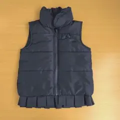新品未使用☆ネイビー フリル付きダウンベスト