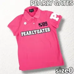 【パーリーゲイツ】ゴルフ ポロシャツ ロゴ刺繍 鹿の子素材 ピンク 0 日本製