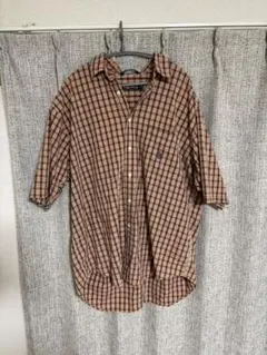 NAUTICA 半袖チェックシャツ ブラウン系 L/Gのサムネイル