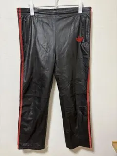希少　adidas レザートラックパンツ ブラック/レッド