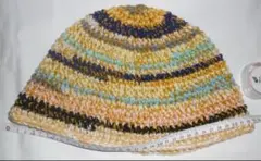 クラッシャーハット ストライプ 手編み