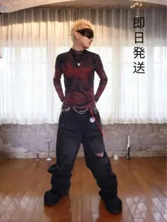 GROUPMAREK パワーネット タトゥーカットソー セカンドスキン Y2K