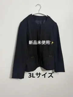 【新品未使用】ツイード ノーカラージャケット3Lサイズ
