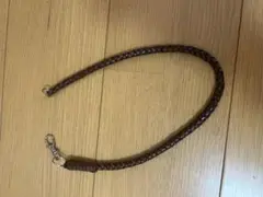 レザー編み込み ウォレットチェーン ブラウン