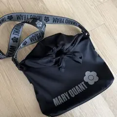 MARY QUANT ナイロンマットサテンデイジー 黒 ショルダーバッグ - メルカリ