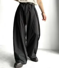 Harutoクラシカルオリジンコラボ ダブルタックバックポケットワイドスラックス