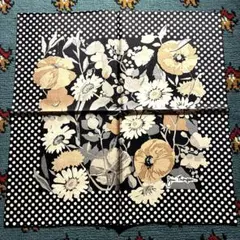 【未使用】ジム・トンプソン シルクスカーフ 花柄 ドット タイ製