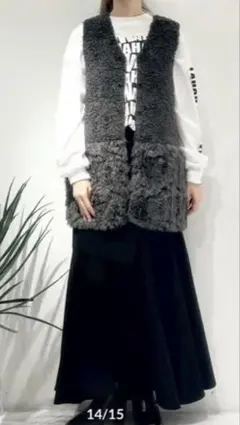 今シーズン購入　新品RISLEY リバーシブルファー風ニットベスト ブラック