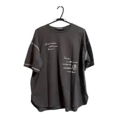 OLIVE des OLIVE ロゴ刺繍 半袖Tシャツ チャコールグレーのサムネイル