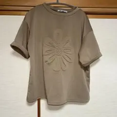 ABITOKYO エンボスフラワー 半袖カットソー ベージュＭ　美品のサムネイル