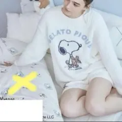 新品PEANUTS スヌーピー　プルオーバ ー　パンツ　上下　ジェラートピケ