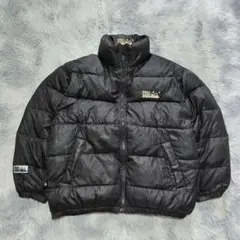 90s ファーストダウン ダウンジャケット M リバーシブル 黒 2way 肉厚