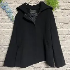 【美品】ハッシュアッシュ ショート コート ブラック S