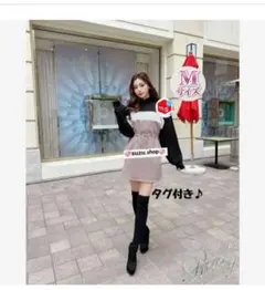 Rady バイカラーパーカーワンピース