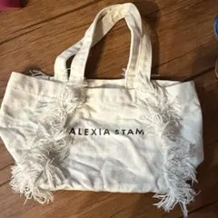 ALEXIA STAM フリンジ キャンバストートバッグ アイボリーのサムネイル