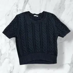 GU ケーブル編み グレー セーター M