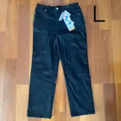 【新品】しまむら おどろきフィットパンツ ストレート 黒 ブラック Lサイズ