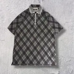 ☆*☆様 90s U.Prenoma チェック柄ポロシャツ グレー M ゴルフのサムネイル