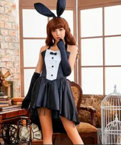 バニーガール コスチューム 黒と白