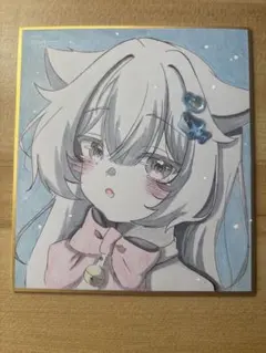 手描きイラスト 猫耳少女 水彩風 - メルカリ