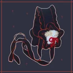 ふわふわわんちゃんの耳あて ヘッドドレス ネイビー×赤