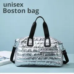 ボストンバッグ　シルバー　メタリック　大容量　ゴルフ　2way 撥水　宇宙