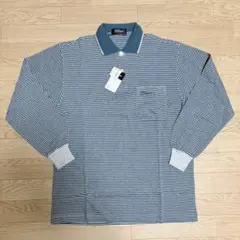 新品 タイトリスト 長袖ポロシャツ 青緑 M メンズ 日本製 ボーダー ゴルフのサムネイル