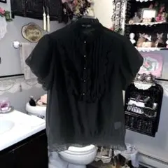 ‧✧̣̥̇‧ ゴシック ロリータ シースルー半袖シャツ .•♬のサムネイル