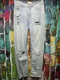 H&M エイチアンドエム ダメージストレッチスキニーデニムパンツ EUR 34