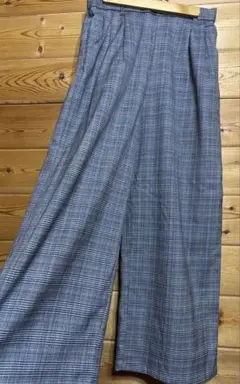 vis チェック柄 ワイドパンツ Mサイズ