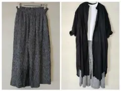 GIANNI LO GIUDICE 白黒チェック ガウチョパンツ　サイズ40