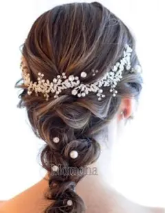 高品質　小枝カチューシャ ヘッドドレス 結婚式 シルバー　ヘアアクセサリー