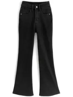 フレアデニム ブラック デニム